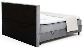 Szare łóżko kontynentalne ze schowkiem 160x200 cm Elva Bold Line – Bonami Selection