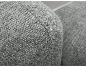 Szary narożnik rozkładany z tkaniny szenilowej ze schowkiem (prawostronny/z szezlongiem) Mele – Makamii