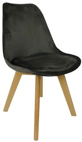 Ciemnoszare aksamitne krzesło MIA