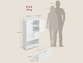 Szafka łazienkowa LAVORANO 110x60 cm, biała