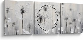 Obraz - Mlecze, malarstwo (z zegarem) (90x30 cm)