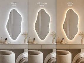 LUSTRO KAMYK LED 40x80 M-570 WŁĄCZNIK DOTYKOWY ŁAZIENKOWE Z PODŚWIETLENIEM