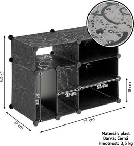 Czarny regał LOW - system wtykowy