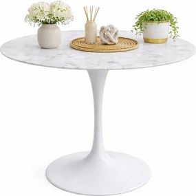 Marmurowy okrągły stół z metalową podstawą P0-P59