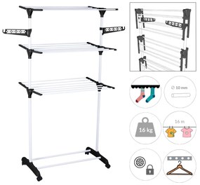 Pionowa suszarka na pranie z miejscem na wieszaki, 160 cm, ALTO