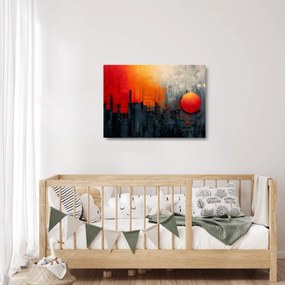 Obraz na szkle - Abstrakcyjny obraz miasta (70x50 cm)