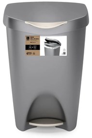 Szary plastikowy kosz na śmieci z pedałem 50 l Brim – Umbra
