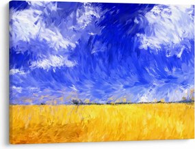 Obraz - Obraz olejny, Złote pole (70x50 cm)