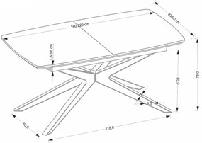 Nowoczesny rozkładany stół do jadalni R8-S95