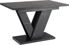 Stół Prostokątny Rozkładany CLARK 120-160 cm Czarny Marmur Nowoczesny