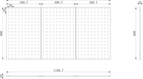 Ścienna tablica narzędziowa Paula All Black 120x1x60 cm czarna