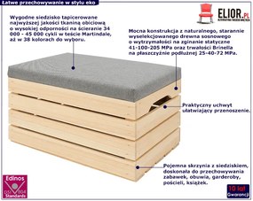 Naturalna Sosnowa Skrzynia Do Przechowywania Alva 3X 38 Kolorów Farah