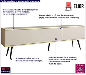 Stojąca szafka na TV beż piaskowy + czarny - Ormond 9X