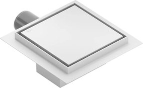 Mexen Flat-Q M13 wpust podłogowy kwadratowy 12 x 12 cm, biały - 1210012