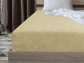 PrzytulneMieszkanie.pl Frotte prześcieradło POLY kremowe 90 x 200 cm