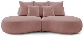 Różowa sofa z materiału bouclé 260 cm Saint-Germain – Bobochic Paris