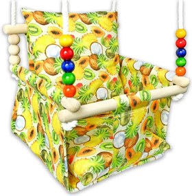 Drewniana huśtawka dla dzieci w owoce N6-B39