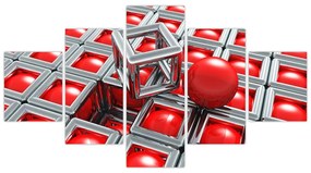 Obraz - 3D metaliczna abstrakcja (125x70 cm)