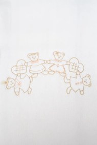 Podarunkowy zestaw ręczników dla dzieci FAMILY, 2 szt Śmietankowy / Beżowy haft Zestaw (ręcznik 50x90cm, ręcznik 70x130cm)