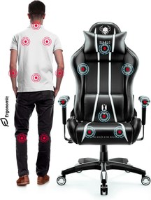 Fotel gamingowy Diablo X-One 2.0 King Size, czarno-biały
