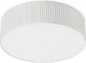 Lampa sufitowa VORADA w stylu nowoczesnym - g?. ø60 cm - LED COB AC 25W - 3540 lm Y 3K - IP20 - syntetyczny plisowany klosz wst?gowy - stal i biel