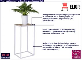 Nowoczesny stojak na kwiaty biały + dąb sonoma - Mobis 3X