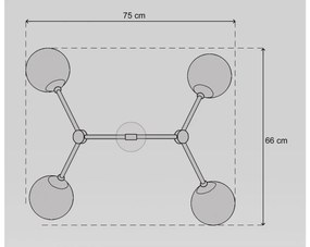 Niski złoty żyrandol matowe kule GP-S4K