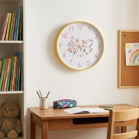 Zegar ścienny z motywem kwiatów, Ø 30 cm