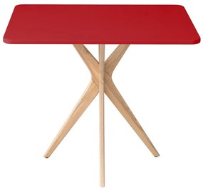 Stół CUTTI 55x80 czerwony/jesion RAGABA