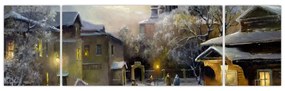 Obraz - Zimowa wioska (170x50 cm)