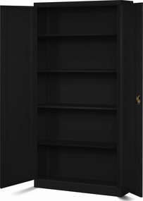 Szafa biurowa na akta wysoka Jan H 90x40x195 cm czarna