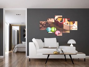 Obraz kawy i makaroników (125x70 cm)
