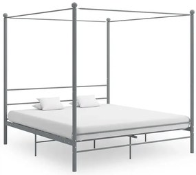 Szare metalowe łóżko rustykalne 180x200 cm - Aveiro
