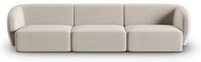 Beżowa aksamitna sofa 266 cm Paolo – Milo Casa