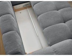 Ciemnoszary rozkładany/ze schowkiem narożnik z tkaniny szenilowej (prawostronny/w kształcie litery L) Everest – Bobochic Paris