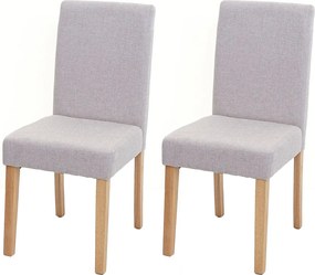 Krzesło do jadalni Littau (zestaw 2 sztuk),  tkanina, kremowo-beżowy, jasne nogi