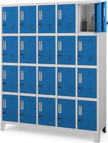 Szafa BHP 20-skrytkowa 136x45x172 cm Robert, szary/niebieski
