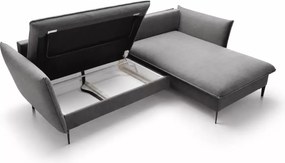 Narożnik Kaspian rozkładany z pojemnikiem na pościel funkcja spania 224x139 cm nowoczesny sofa rogowa