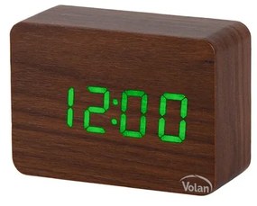 Zegar budzik drewniany led elektroniczny cyfrowy stojący - termometr + data