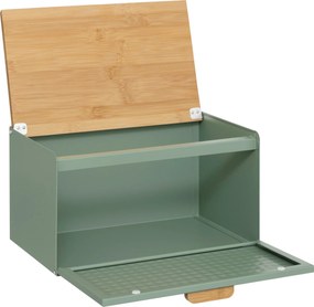 Metalowy chlebak SENSIA z bambusową pokrywą