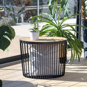 Stolik z miejscem do przechowywania Clubo 55 l owalny PROSPERPLAST