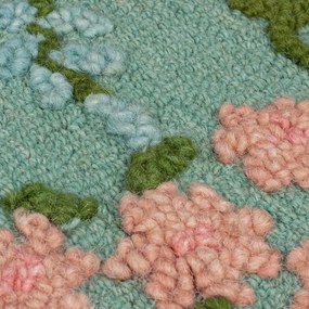 Miętowy wełniany dywan tkany ręcznie 160x230 cm Emilia Floral – Flair Rugs