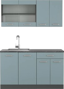 Pojedyncza kuchnia niebiesko-szary/antracytowy 140x60x81.6 r-line