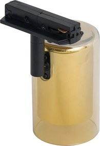 Nowoczesny reflektor złoty z bursztynowym szkłem do systemu szynowego 1-fazowego - Iconic Lloyd