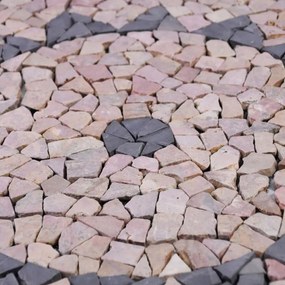 Mozaika marmurowa, motyw Słońca, 90 x 90 cm.