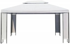 Białe zadaszenie ogrodowe z podwójnym daszkiem Z0-H22