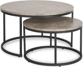 Zestaw Stolików Kawowych ROCKY MAX 60 cm/80 cm Szary Beton Nowoczesny Loft