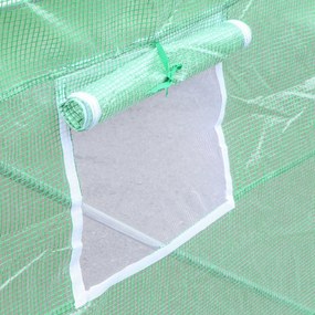 Outsunny tunel ogrodniczy szklarnia foliowa zielona 450Lx300Wx205H cm idealna do uprawy roślin | Aosom PL