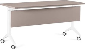 Biurko pracownicze z panelem maskującym Yumi S 150x70 cm beżowy/biały
