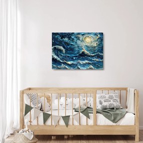 Obraz na szkle - Malowanie nieba i morza (70x50 cm)